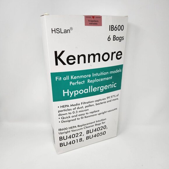 HSLAN Vacuum Bags Compatible with Kenmore IB600 HEPA Replacement 6 Pack Hypoalle - Picture 3 of 6